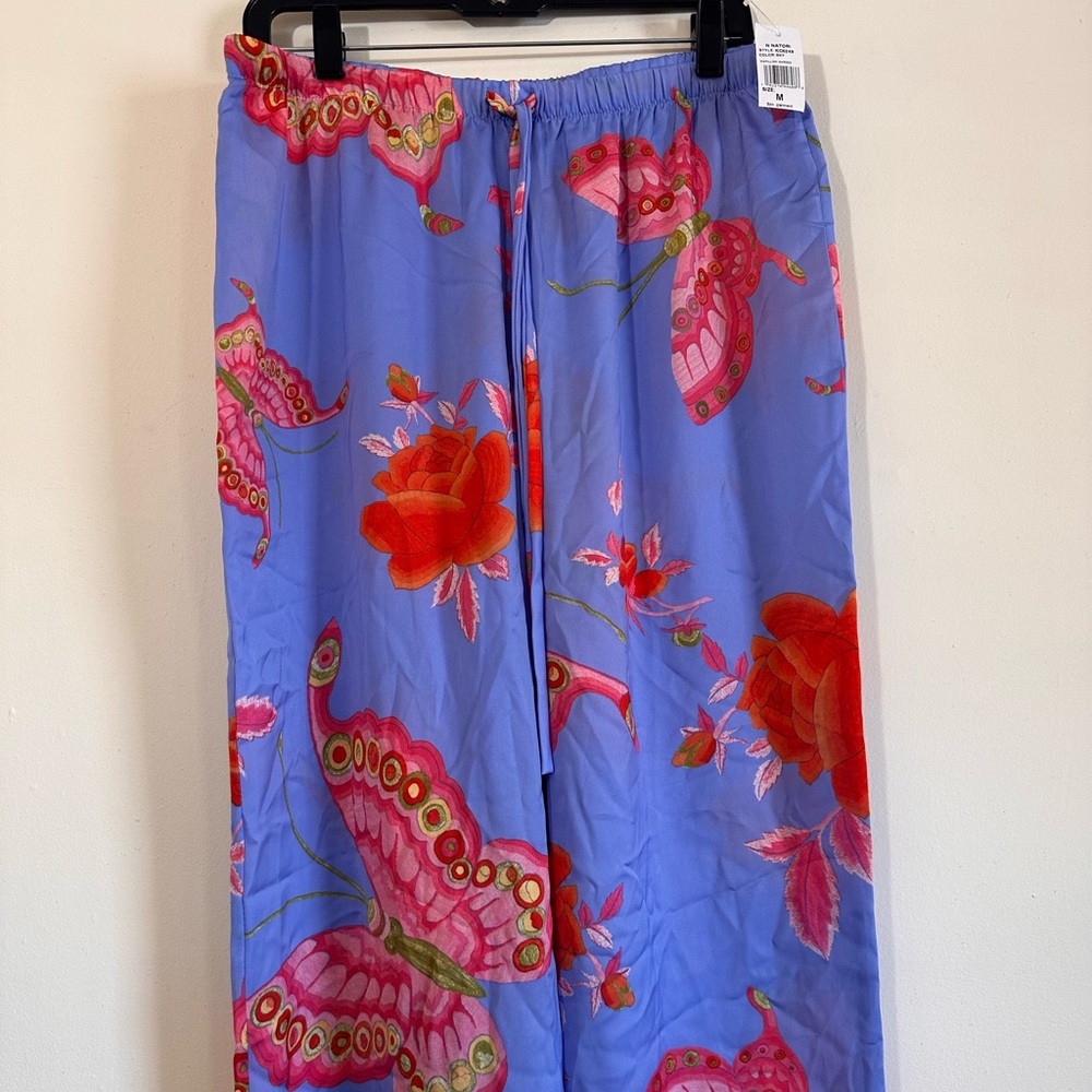Natori Butterfly Garden Pajama Pants Periwinkle Size M NWT - Picture 3 of 12